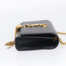 Saint Laurent Chain Kate Shoulder Bag Leather Black Gold Auth 214005M-5