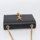 Saint Laurent Chain Kate Shoulder Bag Leather Black Gold Auth 214005M-6