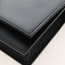 Saint Laurent Kate Chain Shoulder Bag Leather Black Gold Auth 214006M-11