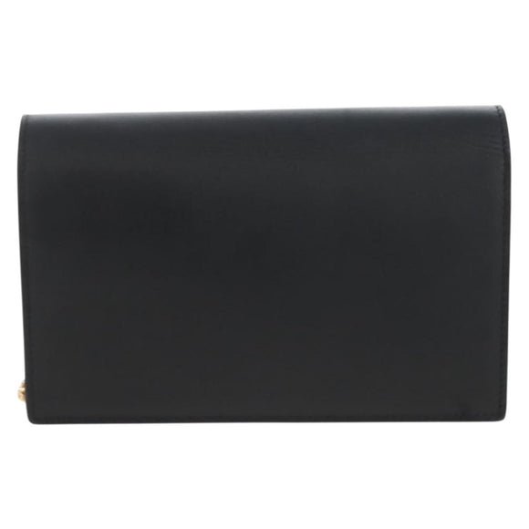 Saint Laurent Kate Chain Shoulder Bag Leather Black Gold Auth 214006M