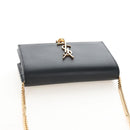 Saint Laurent Kate Chain Shoulder Bag Leather Black Gold Auth 214006M-6