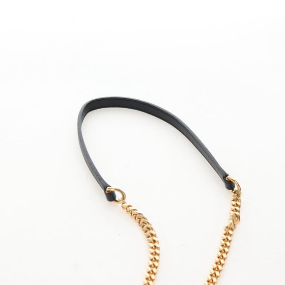 Saint Laurent Kate Chain Shoulder Bag Leather Black Gold Auth 214006M