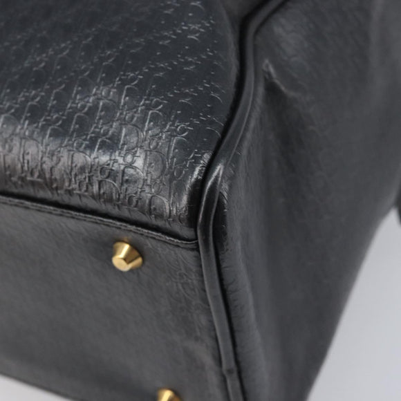Christian Dior Trotter Canvas Maris Pearl Bag Leather Gray Gold Auth 214009V