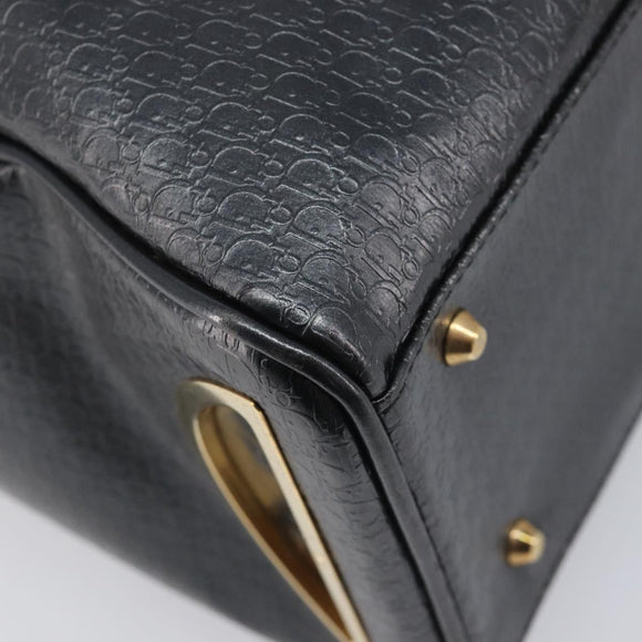 Christian Dior Trotter Canvas Maris Pearl Bag Leather Gray Gold Auth 214009V