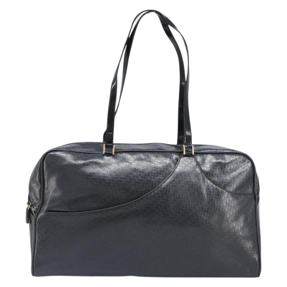 Christian Dior Trotter Canvas Maris Pearl Bag Leather Gray Gold Auth 214009V