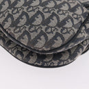 Christian Dior Trotter Canvas Saddle Shoulder Bag Navy Gold Auth 214013M-16