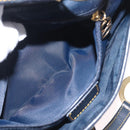 Christian Dior Trotter Canvas Saddle Shoulder Bag Navy Gold Auth 214013M-25