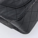 CHANEL Double Flap Chain Matelasse23 Bag Lamb Skin Black Gold CC Auth 214014SAM-13