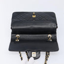 CHANEL Double Flap Chain Matelasse23 Bag Lamb Skin Black Gold CC Auth 214014SAM-16