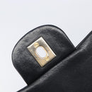 CHANEL Double Flap Chain Matelasse23 Bag Lamb Skin Black Gold CC Auth 214014SAM-17