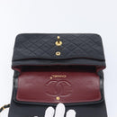 CHANEL Double Flap Chain Matelasse23 Bag Lamb Skin Black Gold CC Auth 214014SAM-20