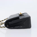 CHANEL Double Flap Chain Matelasse23 Bag Lamb Skin Black Gold CC Auth 214014SAM-5