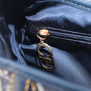 Christian Dior Trotter Canvas Saddle Shoulder Bag Navy Gold Auth 214016V-21
