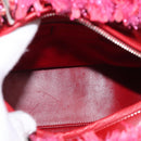 Christian Dior Lady Dior Hand Bag tweed 2way Red Silver Auth 214018V-19