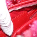 Christian Dior Lady Dior Hand Bag tweed 2way Red Silver Auth 214018V-24