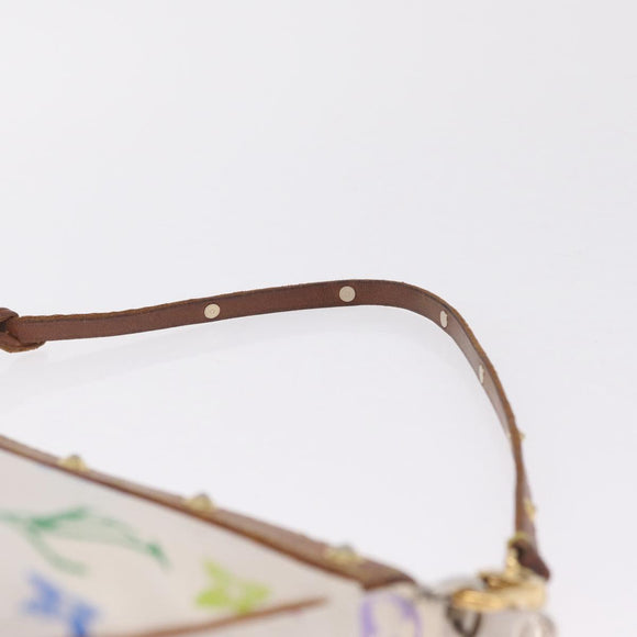 LOUIS VUITTON Multicolor Pochette Accessoires Pouch White M92649 LV Auth 214020