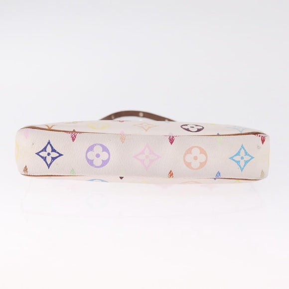 LOUIS VUITTON Multicolor Pochette Accessoires Pouch White M92649 LV Auth 214020
