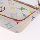 LOUIS VUITTON Multicolor Pochette Accessoires Pouch White M92649 LV Auth 214020-16