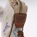 LOUIS VUITTON Multicolor Pochette Accessoires Pouch White M92649 LV Auth 214020-19