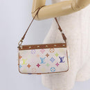 LOUIS VUITTON Multicolor Pochette Accessoires Pouch White M92649 LV Auth 214020-25
