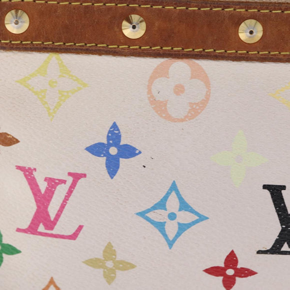 LOUIS VUITTON Multicolor Pochette Accessoires Pouch White M92649 LV Auth 214020