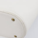 CHANEL Hand Bag Caviar Skin White Gold CC Auth 214021-10