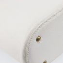 CHANEL Hand Bag Caviar Skin White Gold CC Auth 214021-13