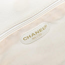 CHANEL Hand Bag Caviar Skin White Gold CC Auth 214021-16