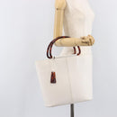 CHANEL Hand Bag Caviar Skin White Gold CC Auth 214021-25