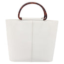 CHANEL Hand Bag Caviar Skin White Gold CC Auth 214021-3