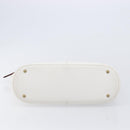 CHANEL Hand Bag Caviar Skin White Gold CC Auth 214021-9