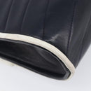 CHANEL Chain Shoulder Bag Lamb Skin Navy Gold CC Auth 214023V-13
