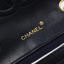 CHANEL Chain Shoulder Bag Lamb Skin Navy Gold CC Auth 214023V-22