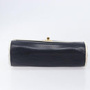 CHANEL Chain Shoulder Bag Lamb Skin Navy Gold CC Auth 214023V-9