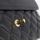 CHANEL Big Matelasse 30 Chain Bag Lamb Skin Black Gold CC Auth 214026SAM-14