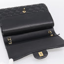 CHANEL Big Matelasse 30 Chain Bag Lamb Skin Black Gold CC Auth 214026SAM-15