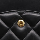CHANEL Big Matelasse 30 Chain Bag Lamb Skin Black Gold CC Auth 214026SAM-18