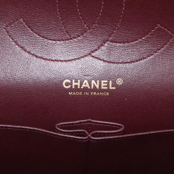 CHANEL Big Matelasse 30 Chain Bag Lamb Skin Black Gold CC Auth 214026SAM