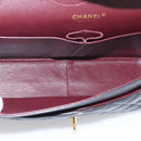 CHANEL Big Matelasse 30 Chain Bag Lamb Skin Black Gold CC Auth 214026SAM-20
