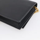 Saint Laurent Kate Chain Wallet Leather Gold Black Auth 214029M-12