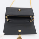 Saint Laurent Kate Chain Wallet Leather Gold Black Auth 214029M-16