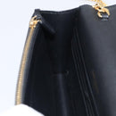 Saint Laurent Kate Chain Wallet Leather Gold Black Auth 214029M-20