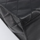 CHANEL Matelasse Tote Bag Lamb Skin Black Silver CC Auth 214030V-11