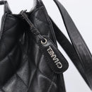 CHANEL Matelasse Tote Bag Lamb Skin Black Silver CC Auth 214030V-15