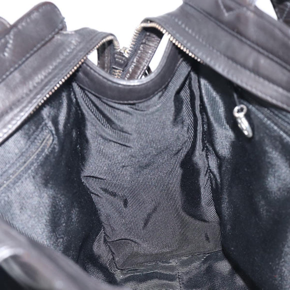 CHANEL Matelasse Tote Bag Lamb Skin Black Silver CC Auth 214030V