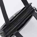 CHANEL Matelasse Tote Bag Lamb Skin Black Silver CC Auth 214030V-6