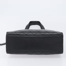 CHANEL Matelasse Tote Bag Lamb Skin Black Silver CC Auth 214030V-9