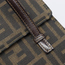 FENDI Zucca Canvas Hand Bag Brown Black Auth 214038V-14