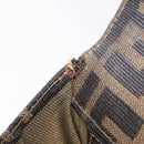 FENDI Zucca Canvas Hand Bag Brown Black Auth 214038V-21