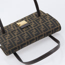 FENDI Zucca Canvas Hand Bag Brown Black Auth 214038V-6